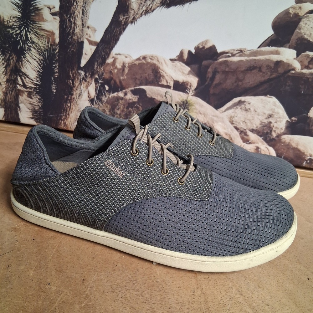 OluKai Nohea Mesh Grey Fog Lace Up Casual Walking Sneakers Mens 8.5 10188-2610